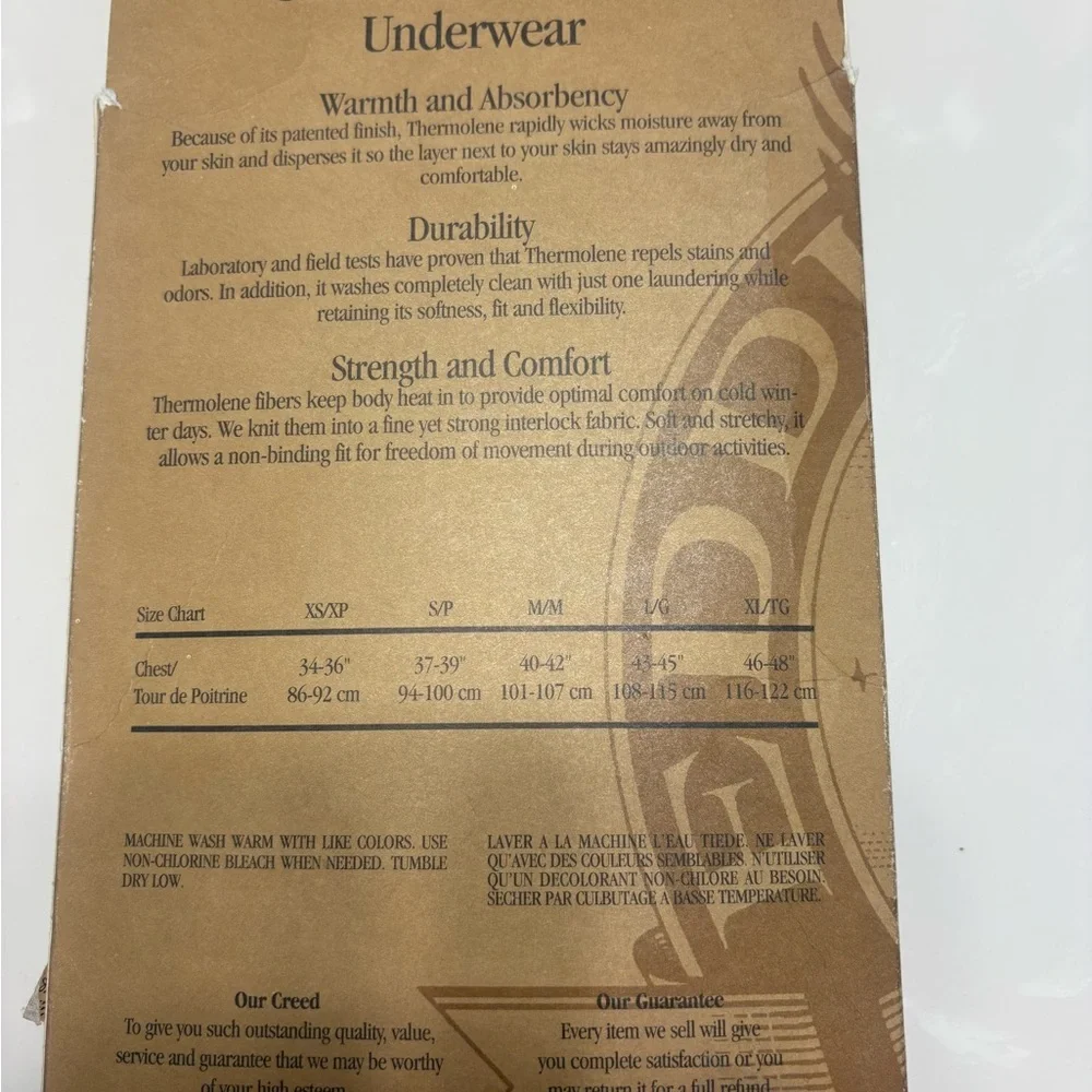 NEW Eddie Bauer Unisex Thermolene Undershirt Oatmeal Comfortable Winter L